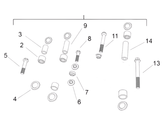 3894 | Linkage Rebuild Kit: 2,3,4,5,6,7,8,9,11,13,14